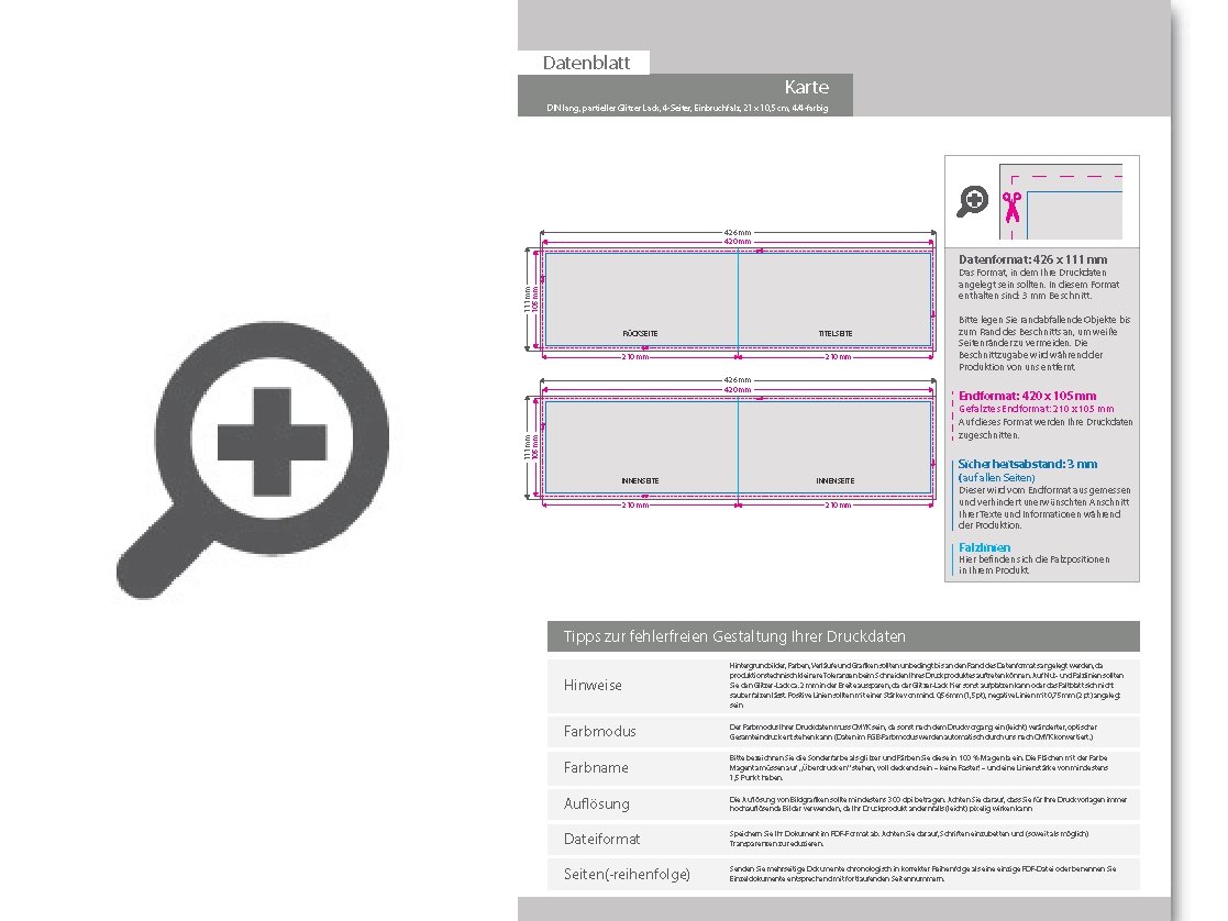 Product Bild einladungskarte_din_lang_quer_4-seiter_4_4_farbig_mit_beidseitig_partieller_glitzer-lackierung